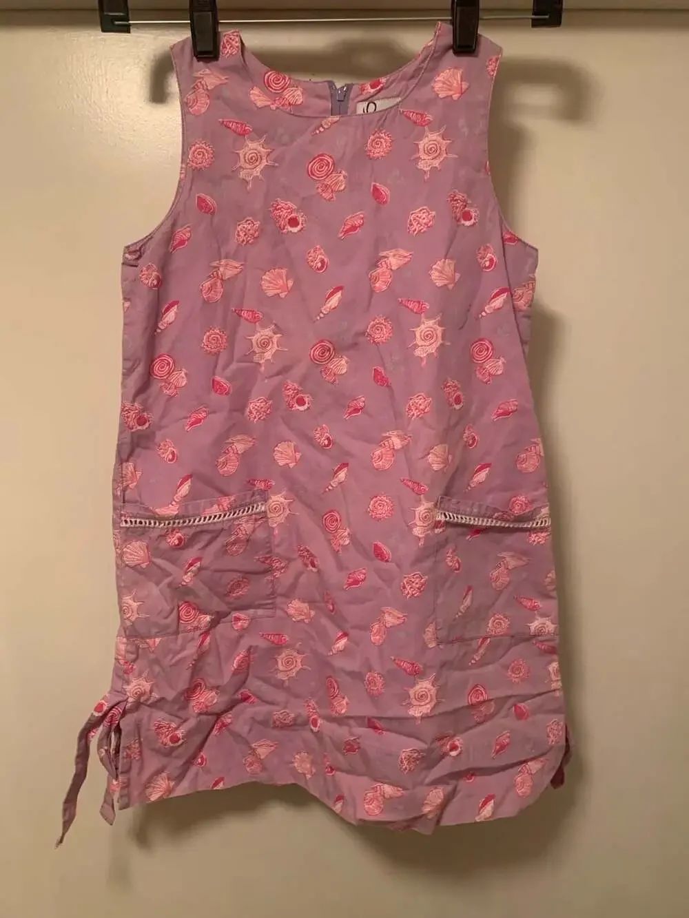Lilly Pulitzer Girls Lavender Shell Print Sleeveless Shift Dress Size 7
